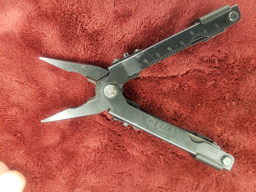 🔪🔪🔪 Gerber Multi Tool Black Needlenose MP600 Drop Point Blade 6ck needle nose