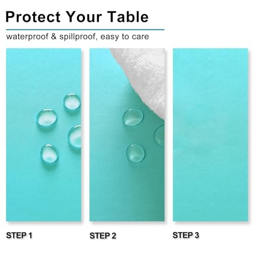 2 Pieces Solid Square Tablecloth - Waterproof and 54"x54"|2 Pack Aqua