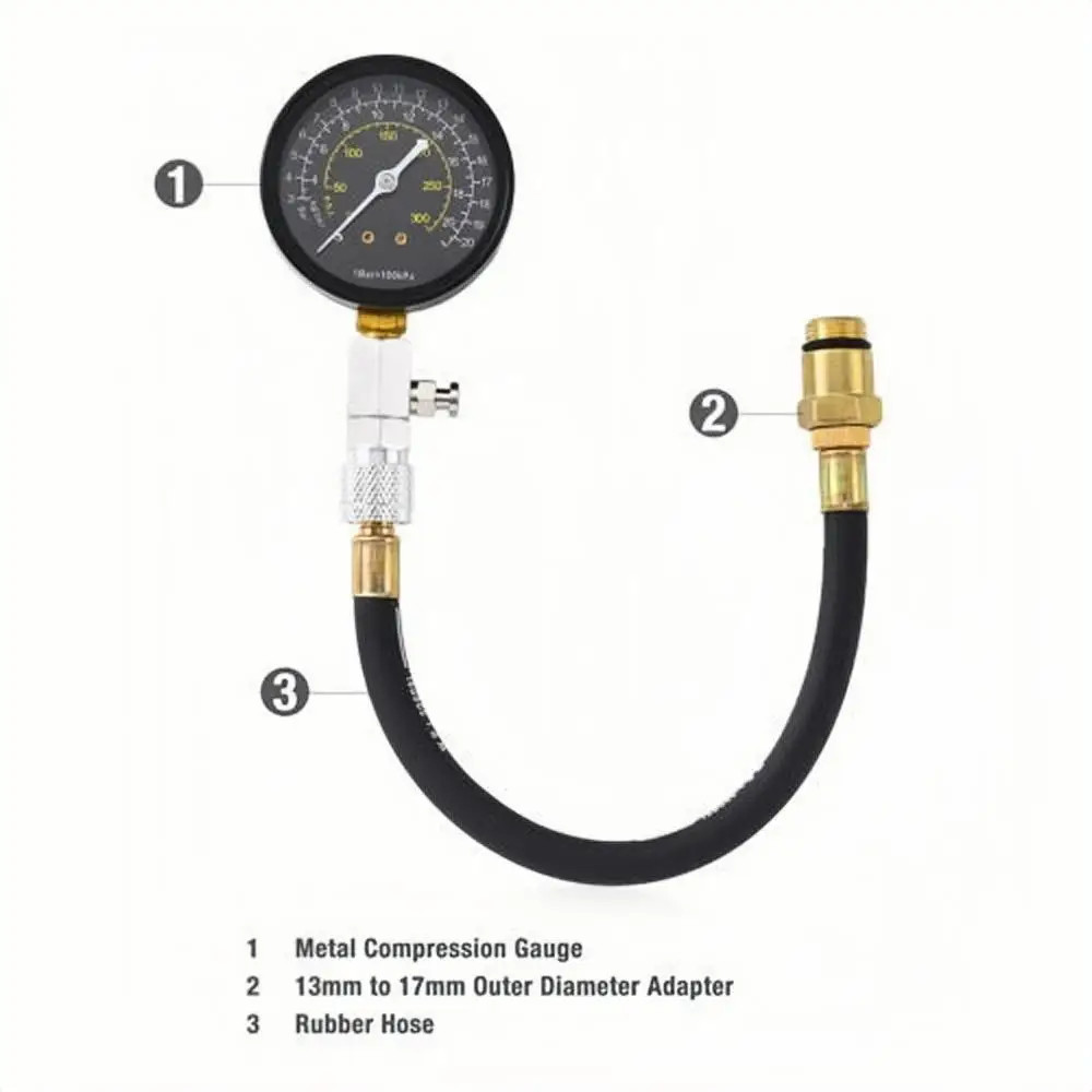 Engine Cylinder Compression Gauge Tester Kit Gas Engine Diagnostic Tester Tool ﻿
