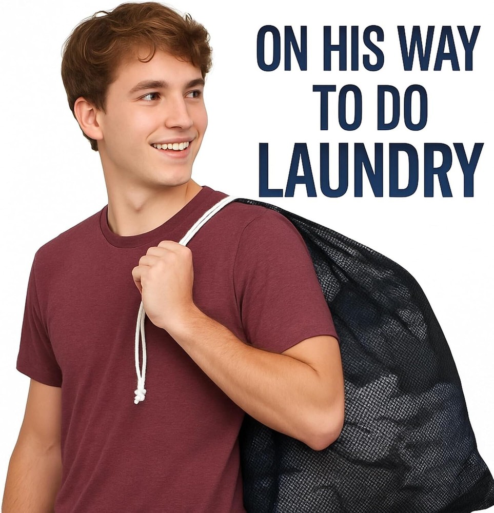 Extra Large Mesh Laundry Bag 40"x30" Drawstring Washable Storage Sack