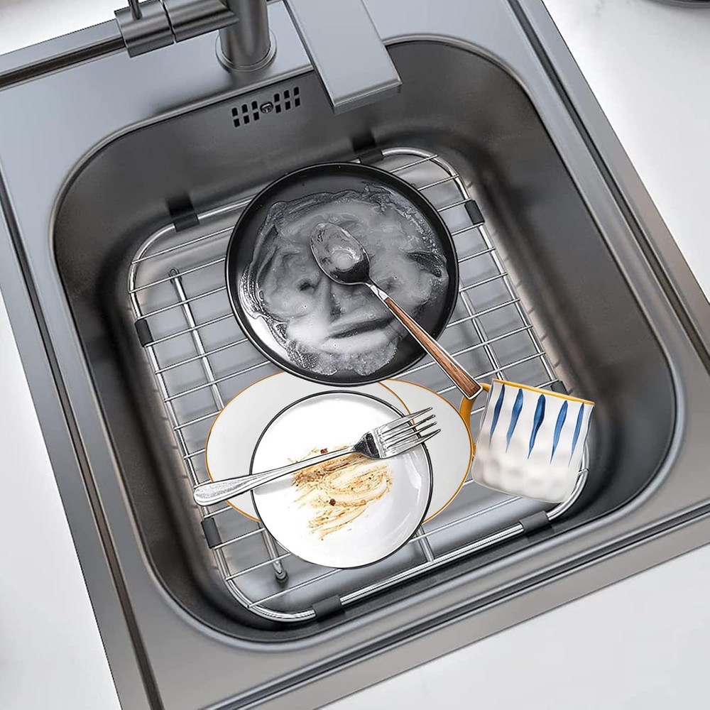 Sink Protectors for Kitchen , Universal Double Bowl Bottom Grid