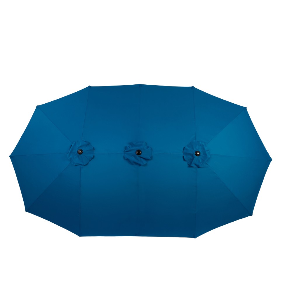 14.8 Ft Double Sided Outdoor Umbrella Rectangular Large with Crank