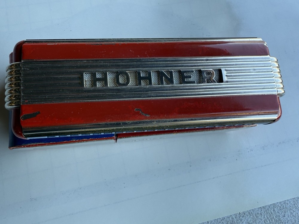 VINTAGE 1930 HOHNER ECHO ELITE DIATONIC HARMONICA WITH CASE Made In Germany!