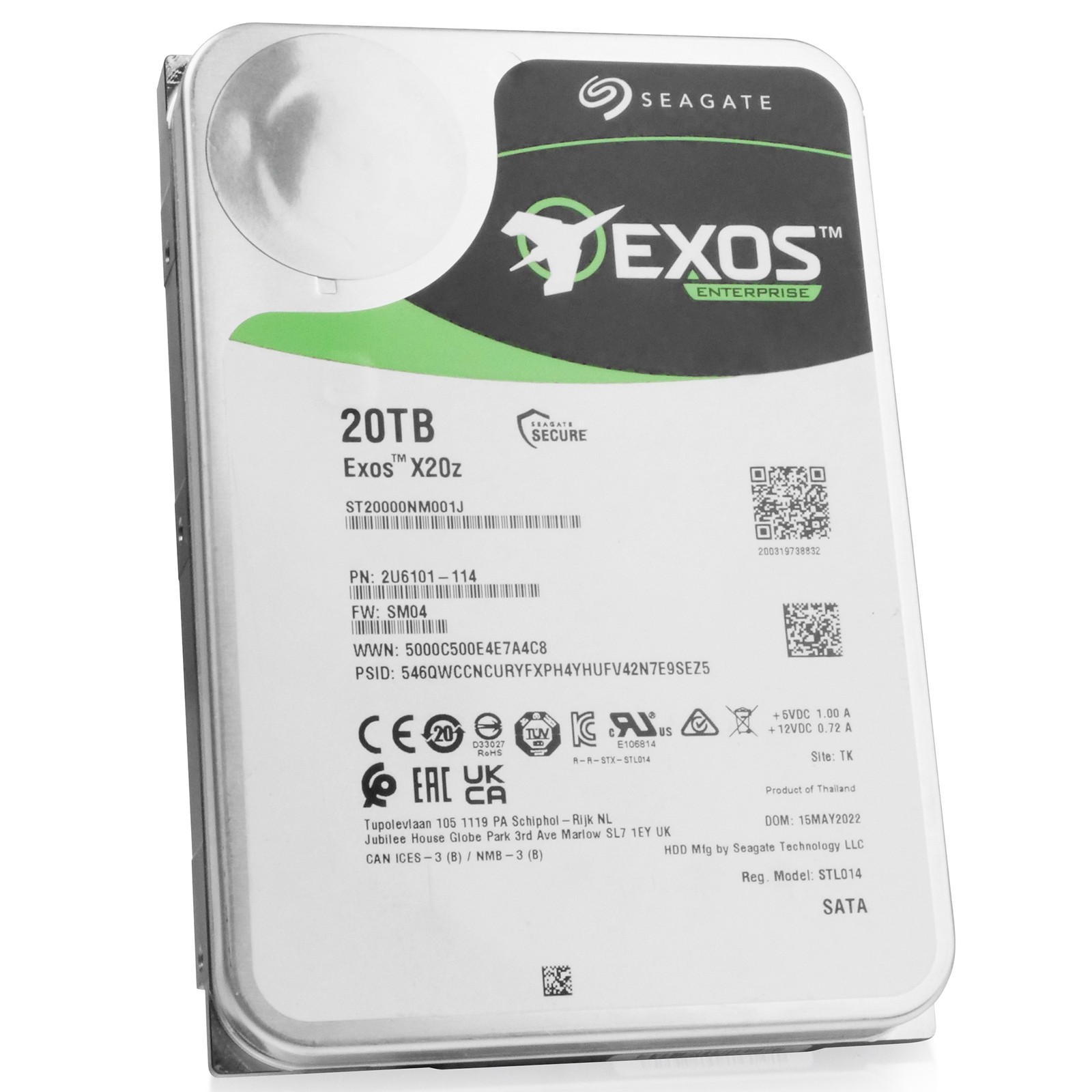 Host Managed SMR Seagate Exos X20z 20TB ST20000NM001J 7.2K RPM SATA 3.5"