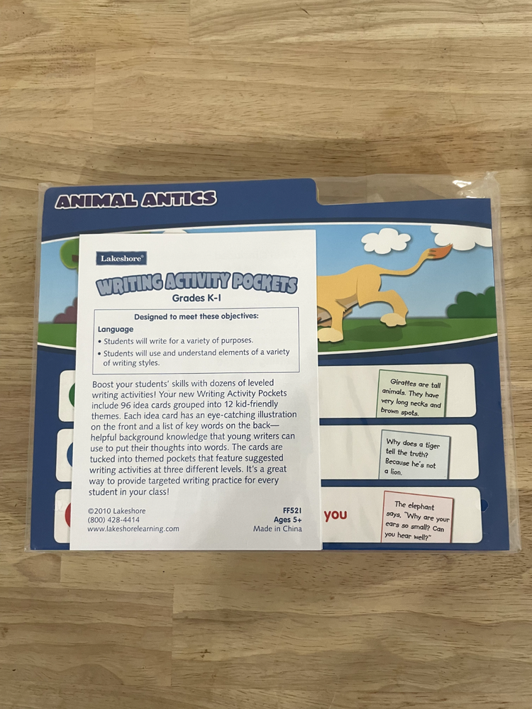 Lakeshore Writing Activity Pockets Grades K-1