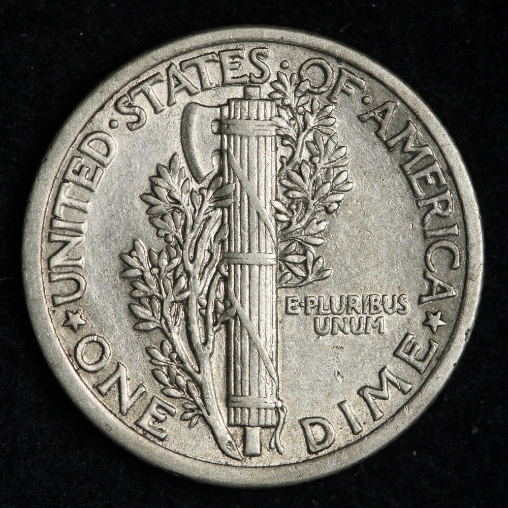 1920 Mercury Silver Dime AU E294 ASCM