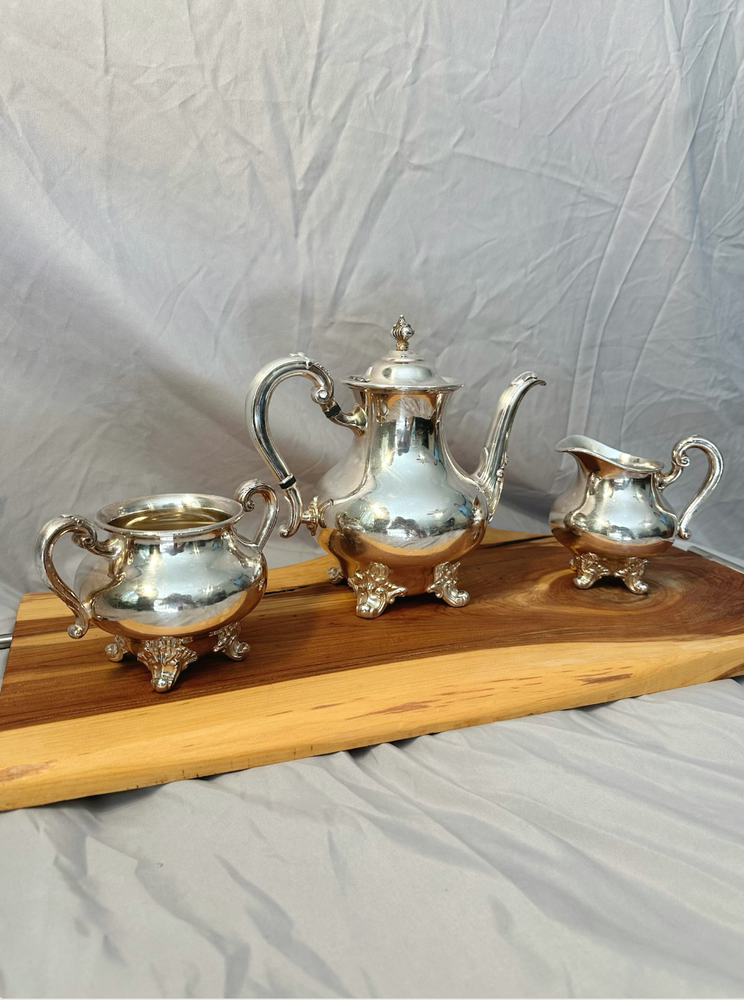 Reed & Barton 3pc Silver Plated Tea Set, REGENT 5600, Rare Find