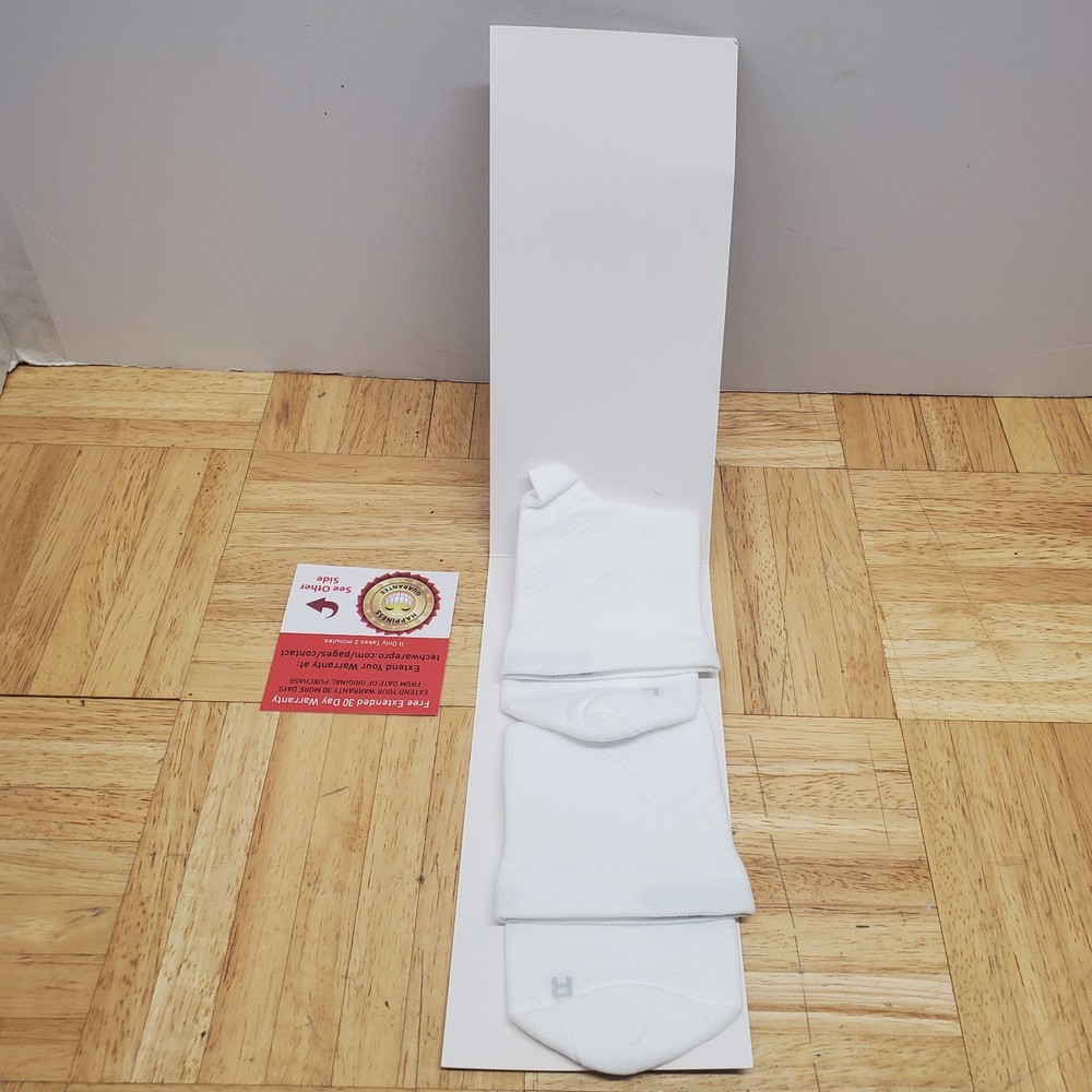 TechWare Pro Compression Ankle/Foot Socks Size M Ankle High White New
