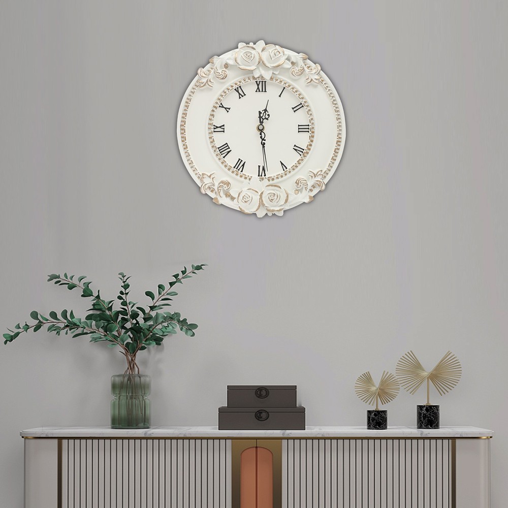 Wall Clock, White Large Wall Clock, Round Home Decoration Clock
