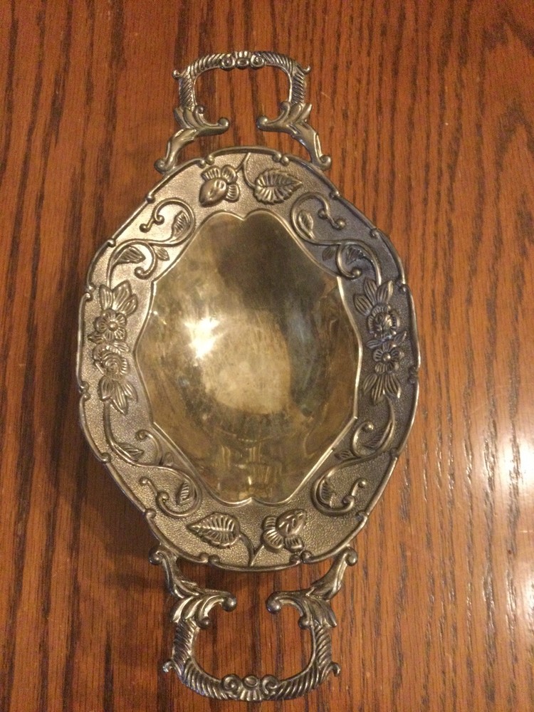 Vintage Silver Plated Serving Dish Ornate Floral And Scrollwork