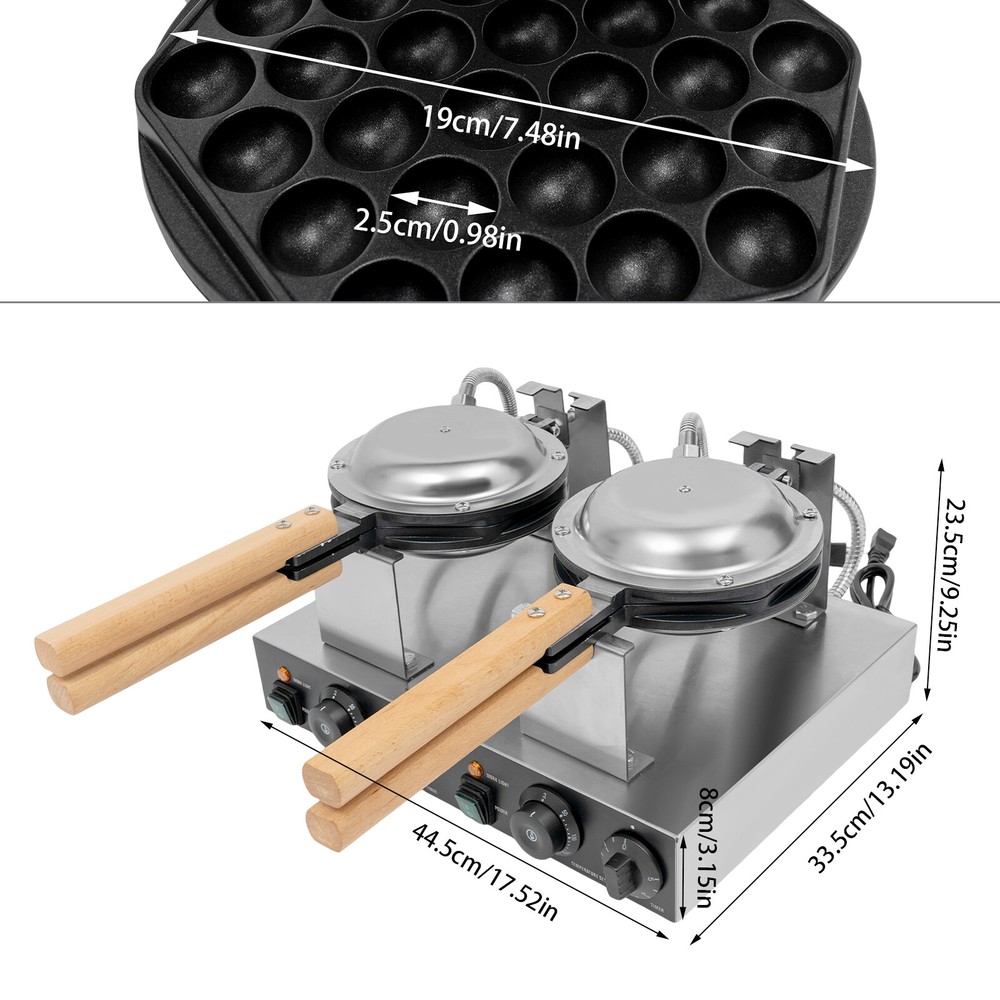 Double-head Commercial Waffle Making Machine Non-stick Egg Waffle Maker