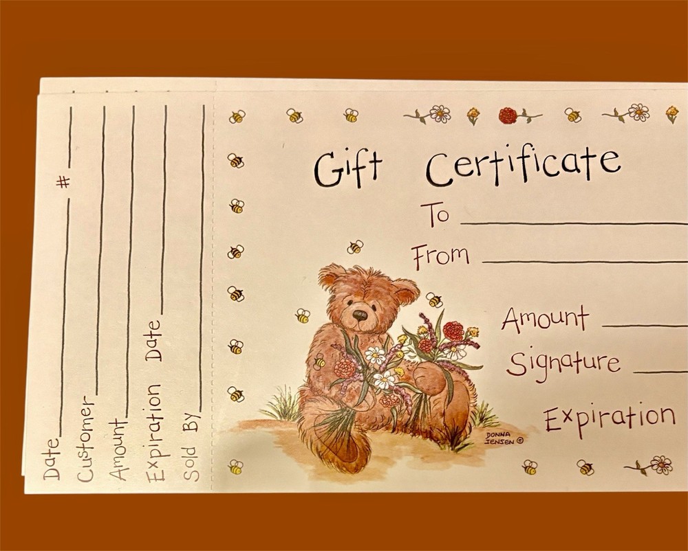 Bears And Flowers Gift Certificates