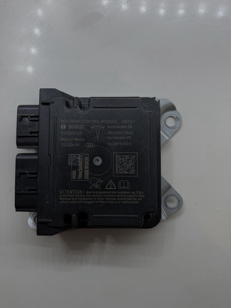 TESLA MODEL 3 Y S X RESTRAINT DIAGNOSTIC COMPUTER MODULE SRS CONTROL 1512876-00E