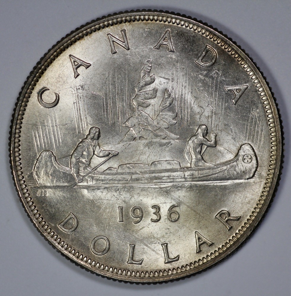 1936 Canada $1 Silver Dollar UNC