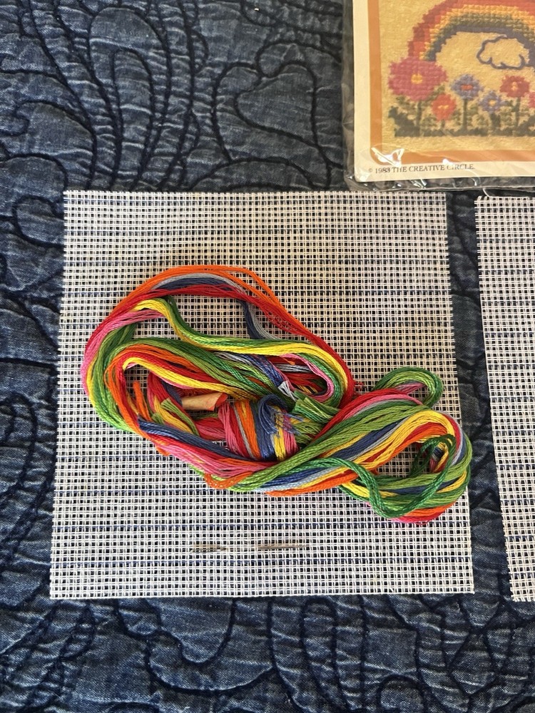 VTG Creative Circle Cross Stich Kit Strawberry Complete Rainbow Partial
