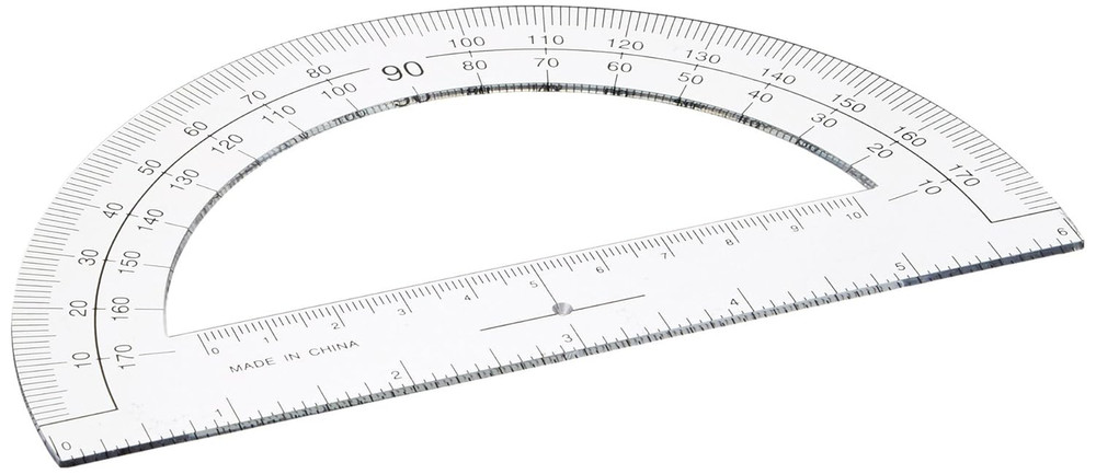 Plastic Protractor, 6-Inch Long, Clear (SPR01490)