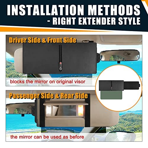 2 Pack Polarized Sun Visor Extender/ Extension with PC Lens and Side