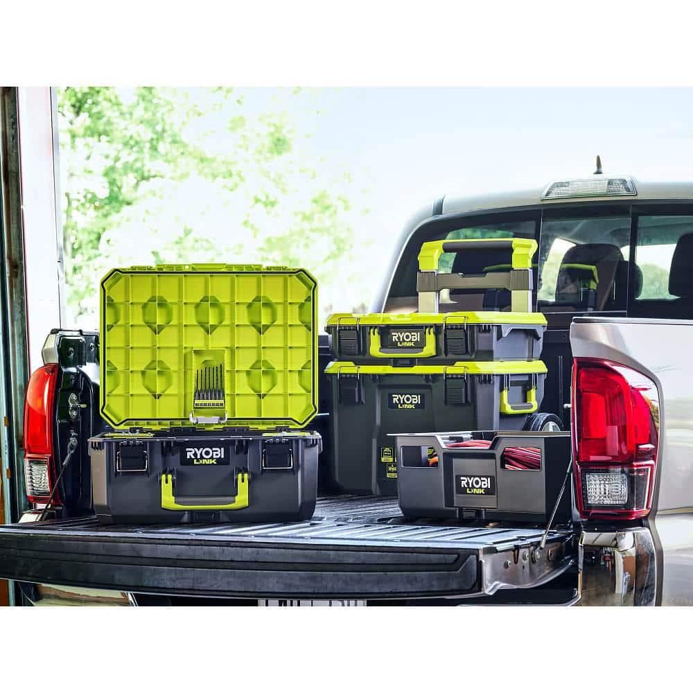 RYOBI STM104 LINK Tool Crate – Stackable, 50 lb Capacity, Impact-Resistant