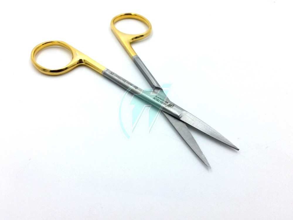6 GOLD HANDLE IRIS MICRO DISSECTING SCISSORS STRAIGHT 4.5"