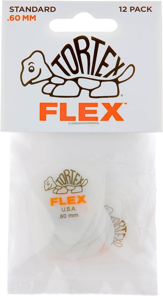 Dunlop Tortex Flex Standard Player's Pack, .60mm, 12 Picks, Orange