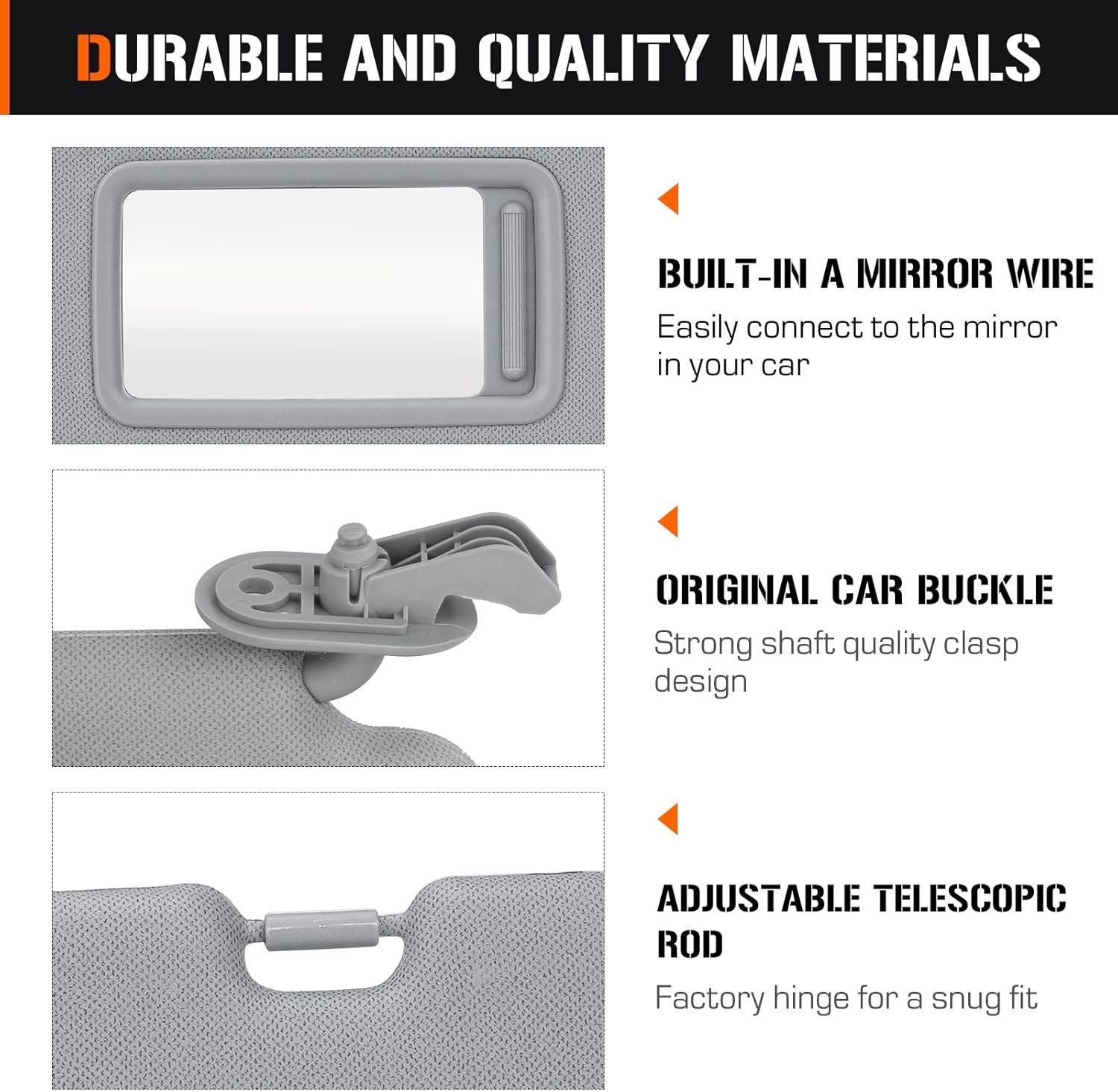 Pair Driver & Passenger Side Sun Visor Pair Set For 2012-2015 Hyundai Veloster