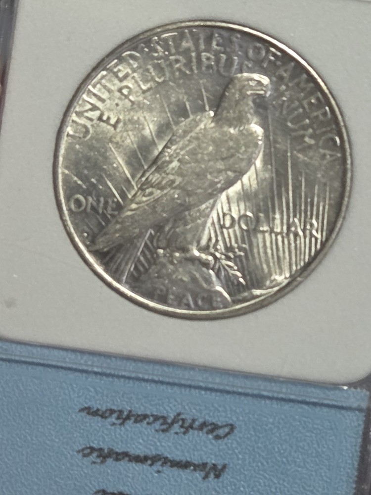 1923D $1 Peace Dollar National Numismatic Certification Toned
