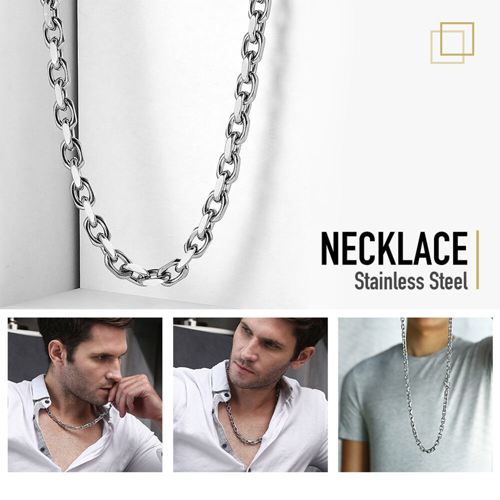 9mm Mens Boys Chain CABLE Rolo Link 316L Stainless Steel Necklace Toggle Clasp
