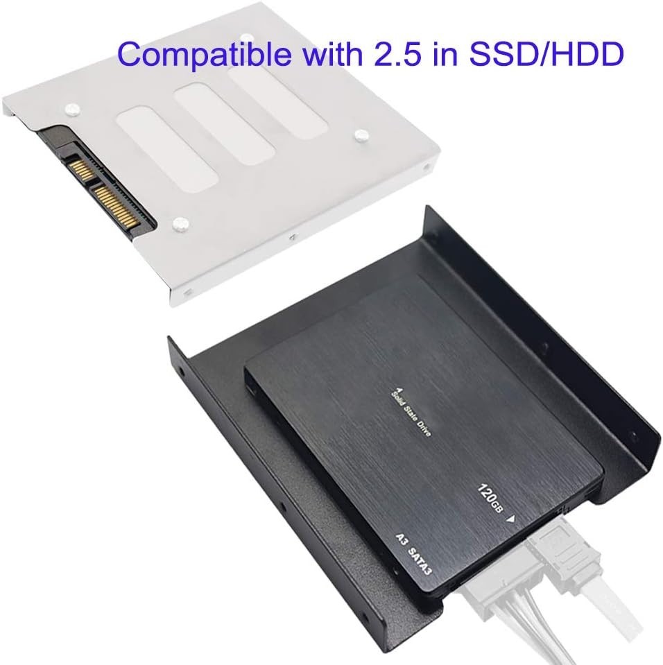 Compact Black 2.5 to 3.5 HDD Adapter Bracket Set for Personal Computers