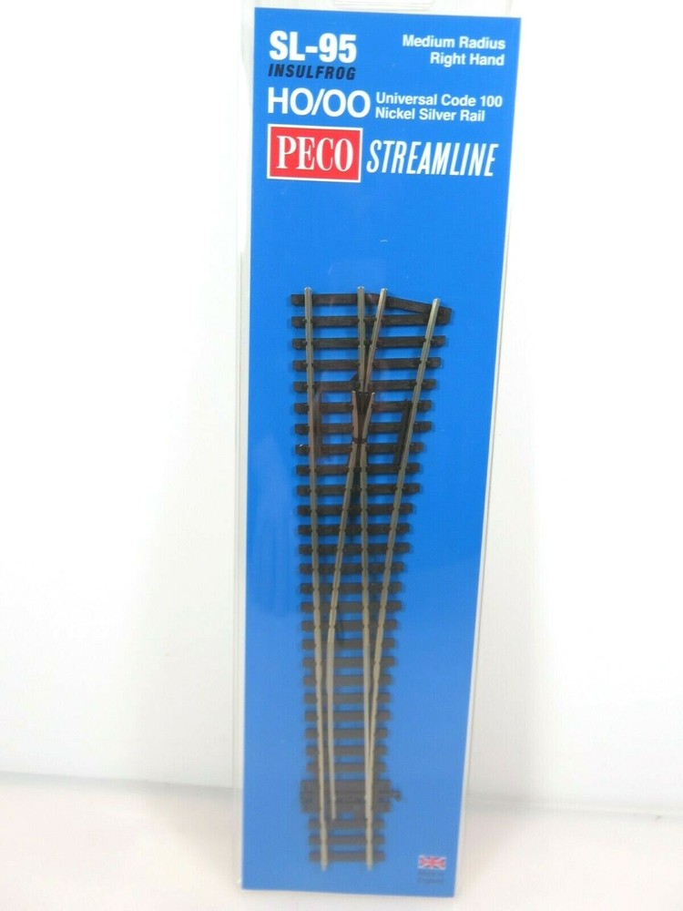 Peco Streamline HO SL95 Code 100 Insulfrog Medium Radius Turnout Right Hand