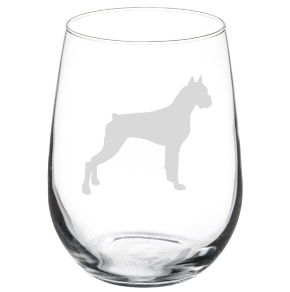 Boxer Dog Stemmed / Stemless Wine Glass