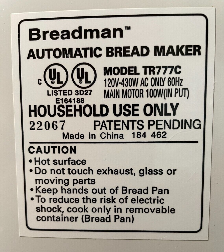 Temperature Sensor for Breadman Bread Maker Model TR900S TR2200 (4-Rivet Version