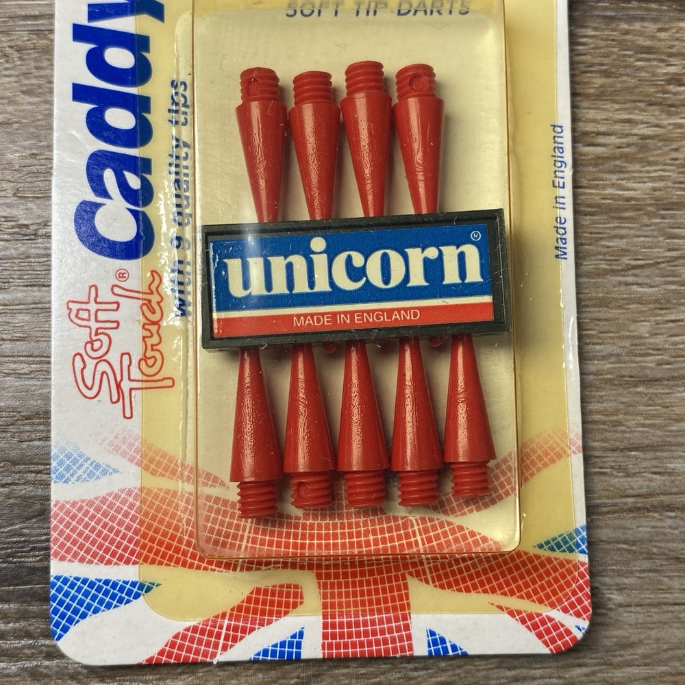 NEW Unicorn Soft Touch Caddy 9pc Replacement Tips For Soft Tip Darts Red