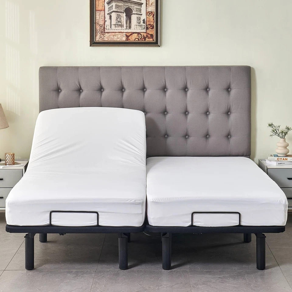 Waterproof Split King Mattress Protector for 2x(39x80), White