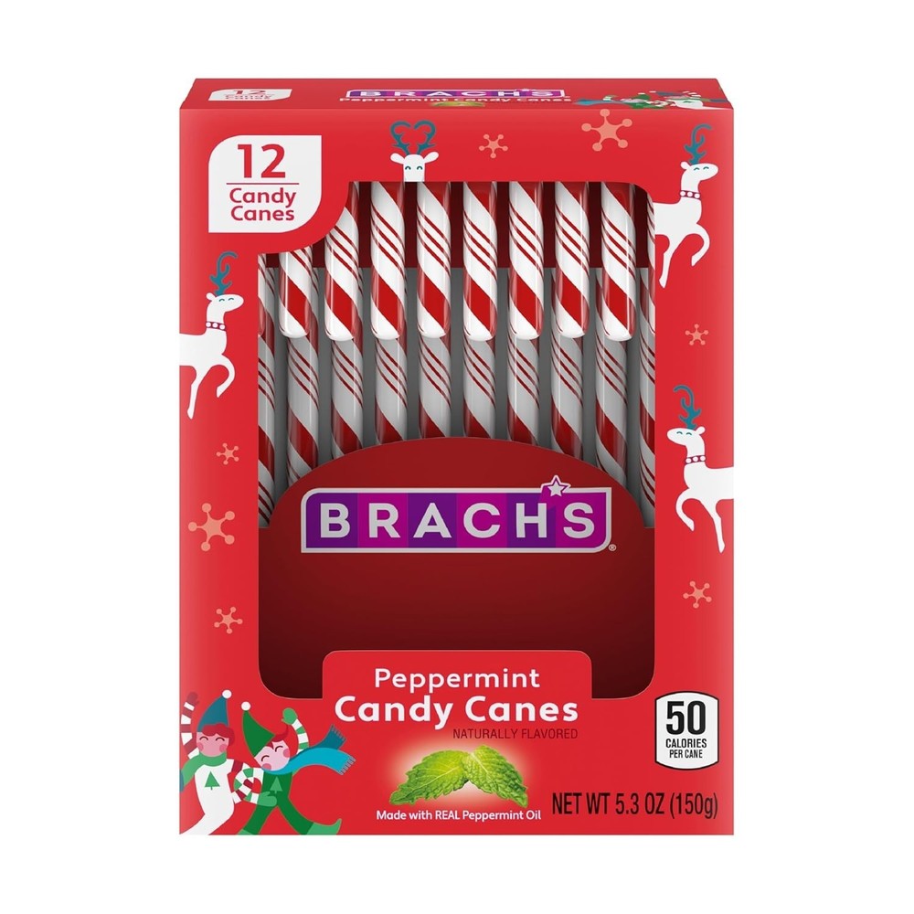 Refreshing Red & White Peppermint Canes, 12 Count – Festive Stocking Stuffers
