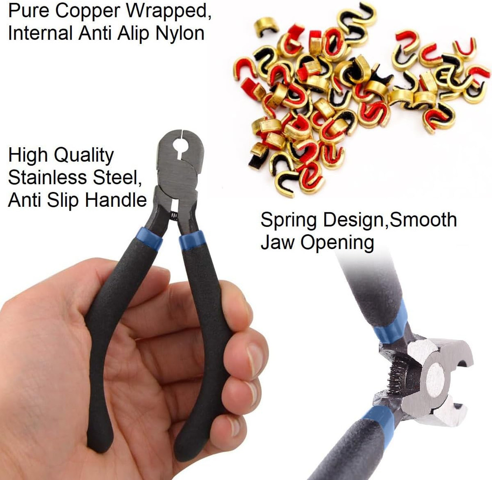 Archery Bow String Nocking Points Set with T Square Ruler Nocking Buckle Pliers