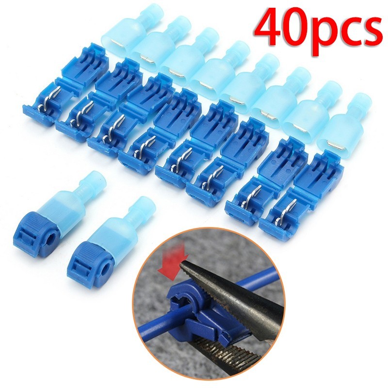 40pcs Electrical Quick Splice Lock Cable Connector Wire Terminals Crimp