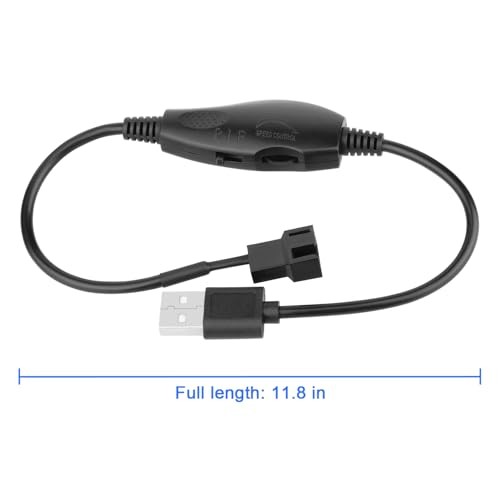 2 Pack USB 5V to 12V 4 Pin Fan Speed Adapter Controller Supported PC Cooling