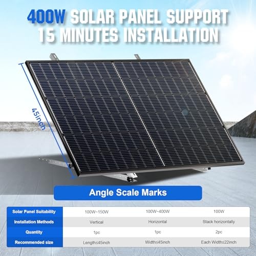 2 Sets 45inch Solar Panel Mount Brackets Adjustable Tilt Mount Brackets,