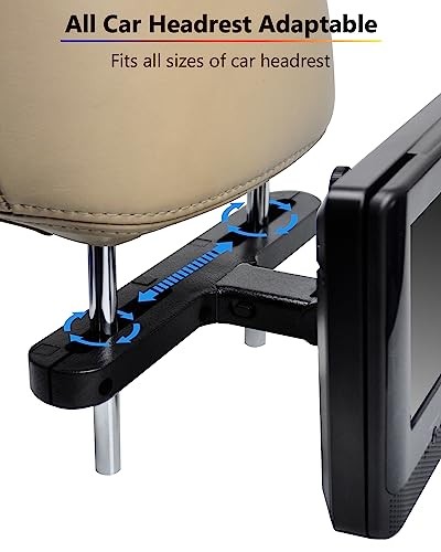 Car Headrest Mounts, Angle Adjustable Headrest Dual Screen DVD Player Mount