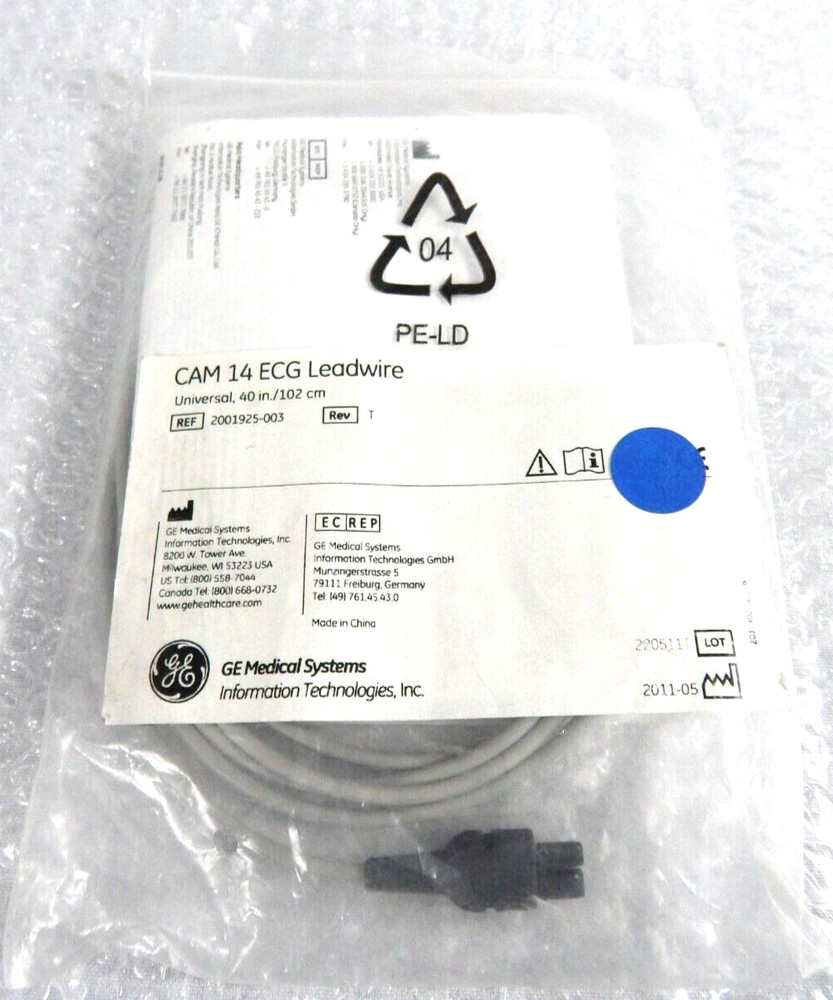 GE CAM 14 ECG LEADWIRE REF 2001925-003