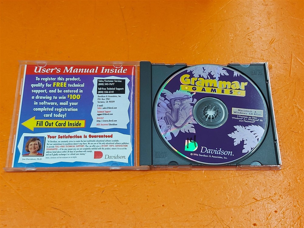 ⭐️⭐️⭐️⭐️⭐️ Grammar Games Davidson The Educational Advantage PC CD-ROM