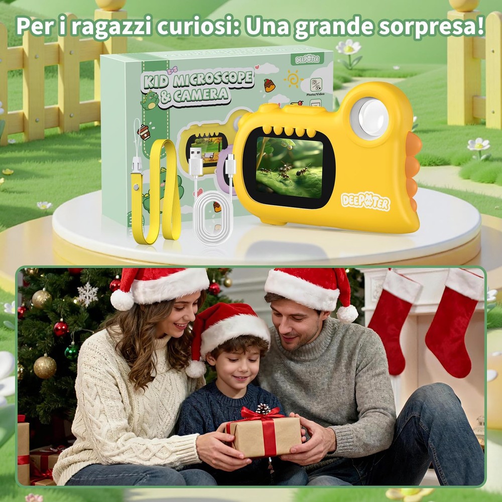2 in 1 Microscope for Kids & Video Camera, 1000X Digital Microscope with 2.0"...