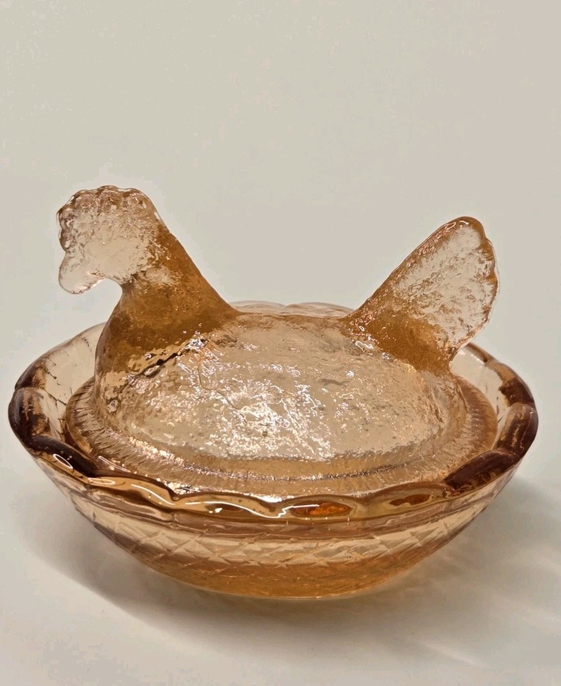 Mini Hen Chick on Nest Amber Salt Cellar