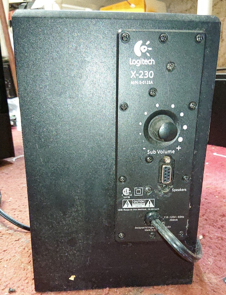 Logitech x230 replacement subwoofer ONLY Tested, working!!
