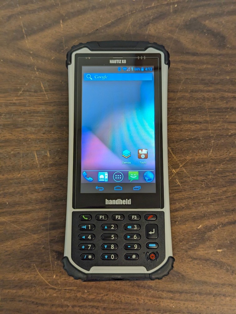 handheld NAUTIZ X8 compact rugged Android data collector; tested, works; reset