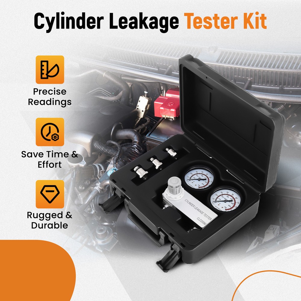 Cylinder Leak Down Tester Engine Compression Diagnostics Test Tool Kit Gauges