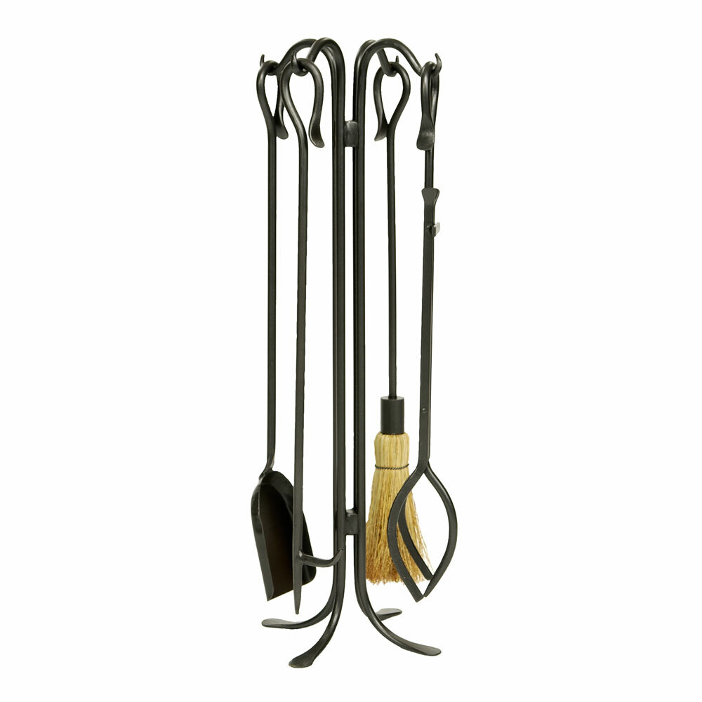 31" 5-piece Hearth Hook Graphite Finish Fireplace Tool Set
