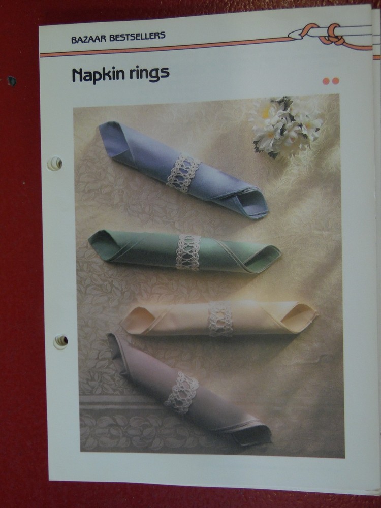 Napkin Rings crochet PATTERN INSTRUCTIONS FREE SHIPPING