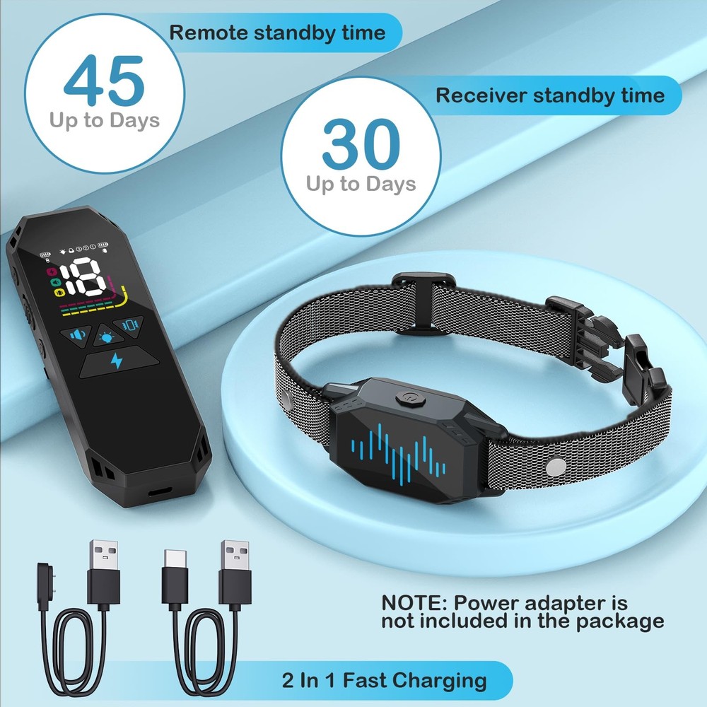 Dog Training Collar with Remote Control, 2500FT Coverage Range and 4 Training...