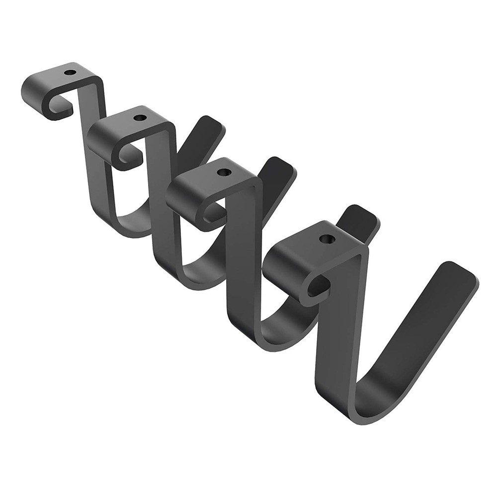 4 Pack Add On Storage Rail Hook Accessory for Ceiling Rack and Wall Shelving,...